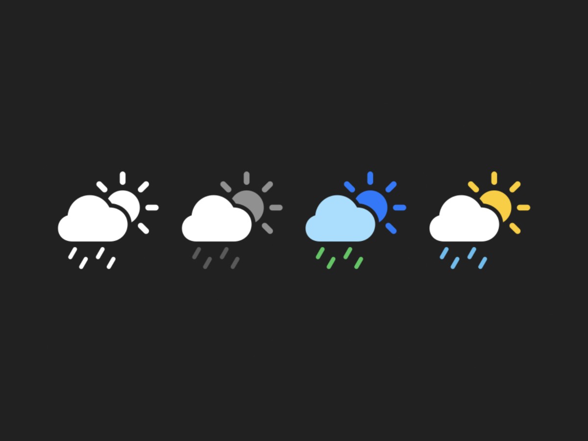 Four iterations of the same SF symbol, each with a different rendering mode